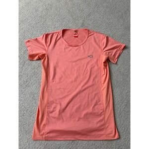 Kari Traa Womens Tee Coral Peach Pink Short Sleeve Activewear Shirt Size M